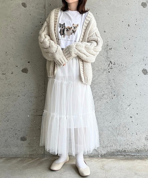 tシャツ white dog プリントTシャツ レディース white dog プリントTシャツ（Tシャツ/カットソー）｜Honey