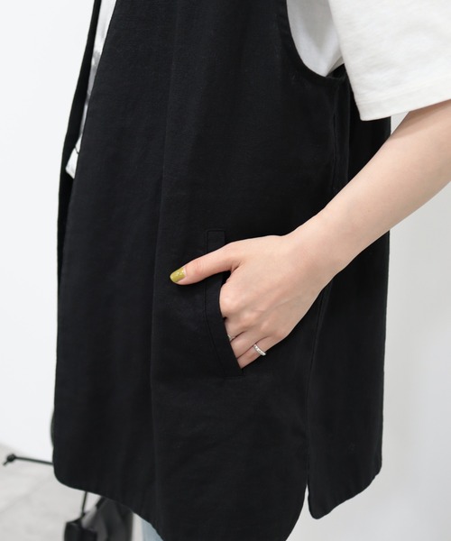 AMERICAN HOLIC(アメリカンホリック)の「リネンブレンドジレベスト(ベスト・レディース・ベージュ系その他/ブラック・M/L)」の9枚目の写真