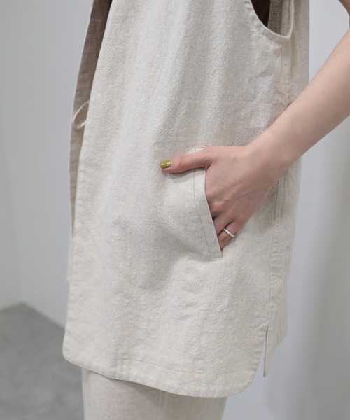 AMERICAN HOLIC(アメリカンホリック)の「リネンブレンドジレベスト(ベスト・レディース・ベージュ系その他/ブラック・M/L)」の13枚目の写真