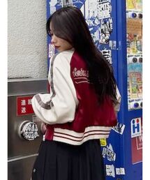 エンブロイダリーサテンブルゾン
