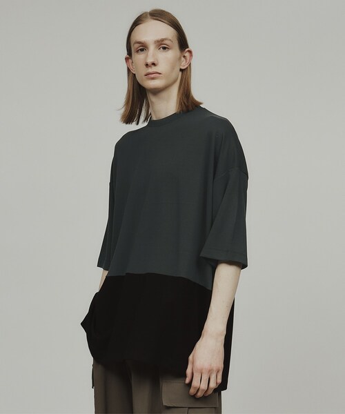 tk.TAKEO KIKUCHI(ティーケータケオキクチ)の「◆リラックスルーズ Tシャツ(Tシャツ/カットソー・メンズ・ブルー系その他6/ホワイト/チャコールグレー/チャコール/ホワイト系5/ブラック/ダークグリーン/ライトベージュ/ブルー系その他・01/04/03/02)」の14枚目の写真