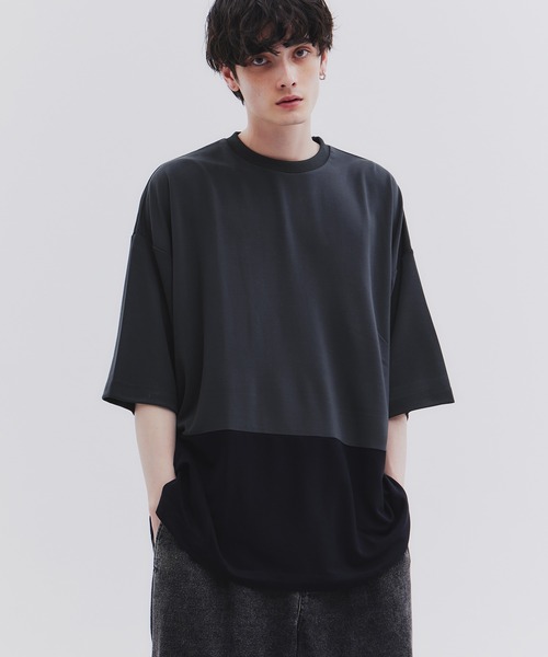 tk.TAKEO KIKUCHI(ティーケータケオキクチ)の「◆リラックスルーズ Tシャツ(Tシャツ/カットソー・メンズ・ブルー系その他6/ホワイト/チャコールグレー/チャコール/ホワイト系5/ブラック/ダークグリーン/ライトベージュ/ブルー系その他・01/04/03/02)」の5枚目の写真