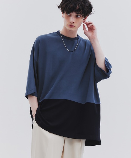 tk.TAKEO KIKUCHI(ティーケータケオキクチ)の「◆リラックスルーズ Tシャツ(Tシャツ/カットソー・メンズ・ブルー系その他6/ホワイト/チャコールグレー/チャコール/ホワイト系5/ブラック/ダークグリーン/ライトベージュ/ブルー系その他・01/04/03/02)」の9枚目の写真