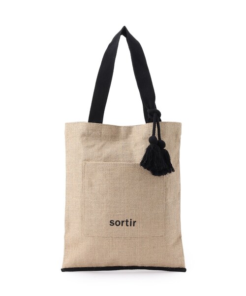 SHOO・LA・RUE(シューラルー)の「◆タテナガジュートトートバッグ(トートバッグ・レディース・ブラック/ブルーグリーン/オレンジ・00)」の2枚目の写真