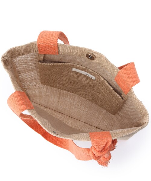 SHOO・LA・RUE(シューラルー)の「◆タテナガジュートトートバッグ(トートバッグ・レディース・ブラック/ブルーグリーン/オレンジ・00)」の4枚目の写真