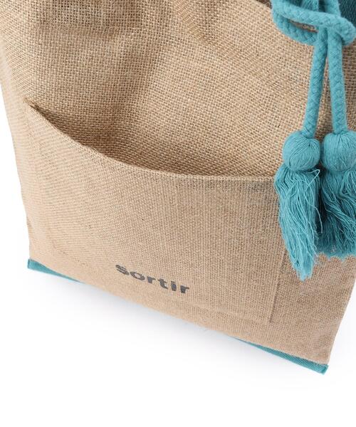 SHOO・LA・RUE(シューラルー)の「◆タテナガジュートトートバッグ(トートバッグ・レディース・ブラック/ブルーグリーン/オレンジ・00)」の7枚目の写真