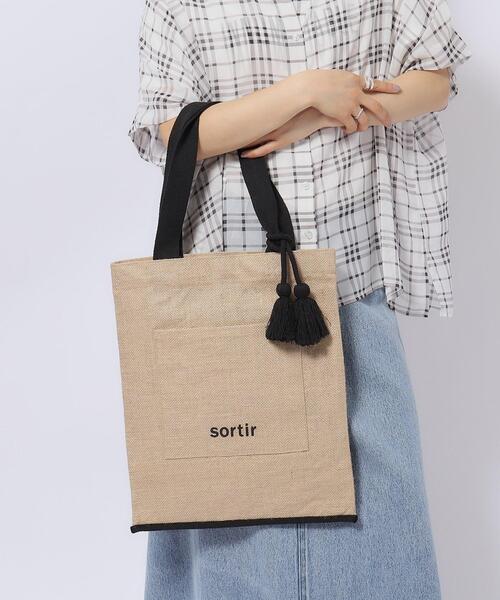 SHOO・LA・RUE(シューラルー)の「◆タテナガジュートトートバッグ(トートバッグ・レディース・ブラック/ブルーグリーン/オレンジ・00)」の10枚目の写真