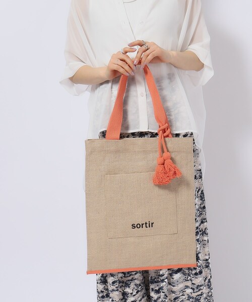 SHOO・LA・RUE(シューラルー)の「◆タテナガジュートトートバッグ(トートバッグ・レディース・ブラック/ブルーグリーン/オレンジ・00)」の12枚目の写真