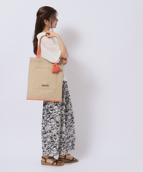 SHOO・LA・RUE(シューラルー)の「◆タテナガジュートトートバッグ(トートバッグ・レディース・ブラック/ブルーグリーン/オレンジ・00)」の13枚目の写真