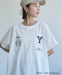YALE別注ロゴプリントビッグフットボールTシャツ