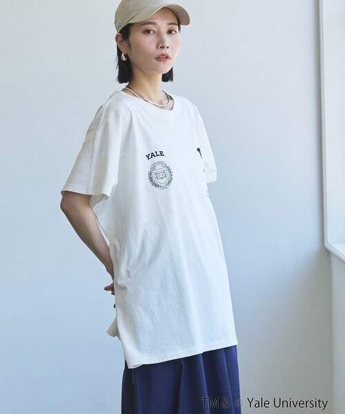 coen(コーエン)の「YALE別注ロゴプリントビッグフットボールTシャツ(Tシャツ/カットソー・レディース・オフホワイト/ライトブルー/ライトピンク/ダークグレー・FREE)」の9枚目の写真
