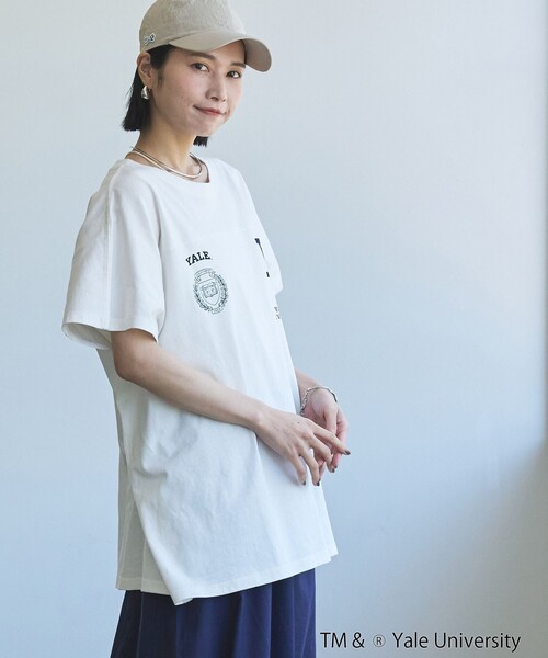 coen(コーエン)の「YALE別注ロゴプリントビッグフットボールTシャツ(Tシャツ/カットソー・レディース・オフホワイト/ライトブルー/ライトピンク/ダークグレー・FREE)」の10枚目の写真