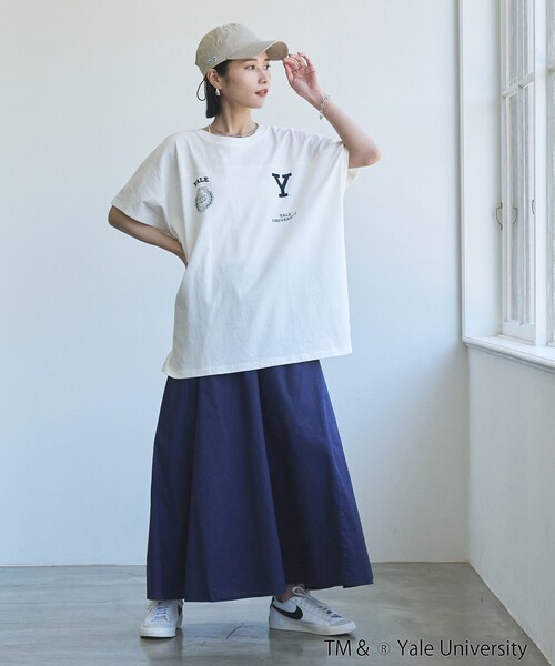coen(コーエン)の「YALE別注ロゴプリントビッグフットボールTシャツ(Tシャツ/カットソー・レディース・オフホワイト/ライトブルー/ライトピンク/ダークグレー・FREE)」の14枚目の写真