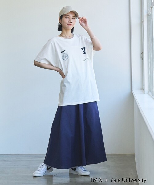 coen(コーエン)の「YALE別注ロゴプリントビッグフットボールTシャツ(Tシャツ/カットソー・レディース・オフホワイト/ライトブルー/ライトピンク/ダークグレー・FREE)」の16枚目の写真
