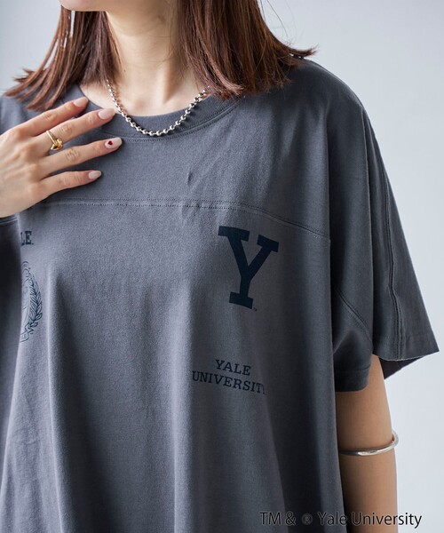 coen(コーエン)の「YALE別注ロゴプリントビッグフットボールTシャツ(Tシャツ/カットソー・レディース・オフホワイト/ライトブルー/ライトピンク/ダークグレー・FREE)」の18枚目の写真