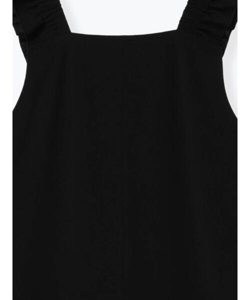 Samansa Mos2 blue（サマンサモスモスブルー）の「肩フリルサロペット（サロペット/オーバーオール・レディース・ライトベージュ/ブラック/チャコールグレー・F）」の11枚目の写真