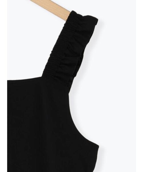 Samansa Mos2 blue（サマンサモスモスブルー）の「肩フリルサロペット（サロペット/オーバーオール・レディース・ライトベージュ/ブラック/チャコールグレー・F）」の10枚目の写真