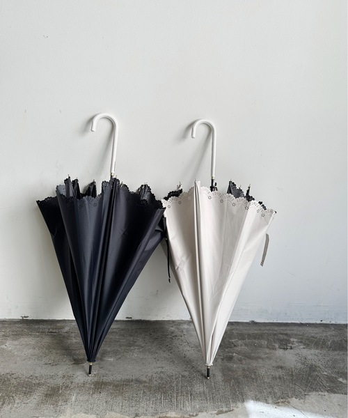 COMMON WARE（コモンウェアー）の「NT:58cm UVフラワーヒートカット　UV日傘（長傘・レディース・ベージュ/ブラック・FREE）」の16枚目の写真