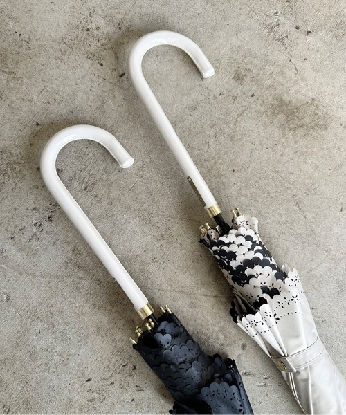 COMMON WARE（コモンウェアー）の「NT:58cm UVフラワーヒートカット　UV日傘（長傘・レディース・ベージュ/ブラック・FREE）」の13枚目の写真