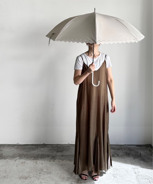 COMMON WARE（コモンウェアー）の「NT:58cm UVフラワーヒートカット　UV日傘（長傘・レディース・ベージュ/ブラック・FREE）」の11枚目の写真