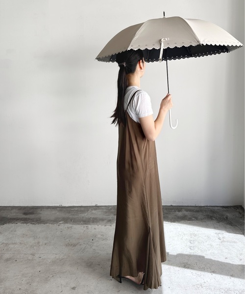COMMON WARE（コモンウェアー）の「NT:58cm UVフラワーヒートカット　UV日傘（長傘・レディース・ベージュ/ブラック・FREE）」の10枚目の写真