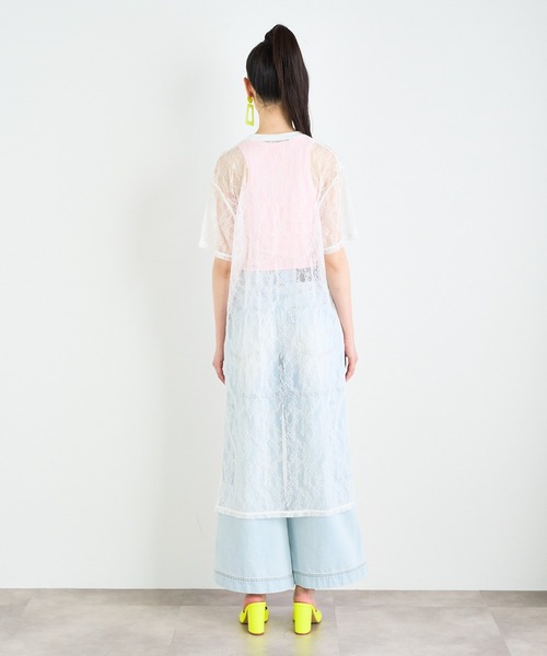 ANNA SUI NYC（アナ スイ エヌ ワイ シー）の「ANNA SUI NYC ボタニカルモチーフレースロングドレス（ワンピース・レディース・ブラック/ホワイト/パープル・FREE）」の5枚目の写真