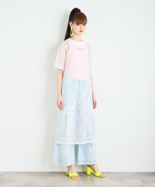 ANNA SUI NYC（アナ スイ エヌ ワイ シー）の「ANNA SUI NYC ボタニカルモチーフレースロングドレス（ワンピース・レディース・ブラック/ホワイト/パープル・FREE）」の6枚目の写真