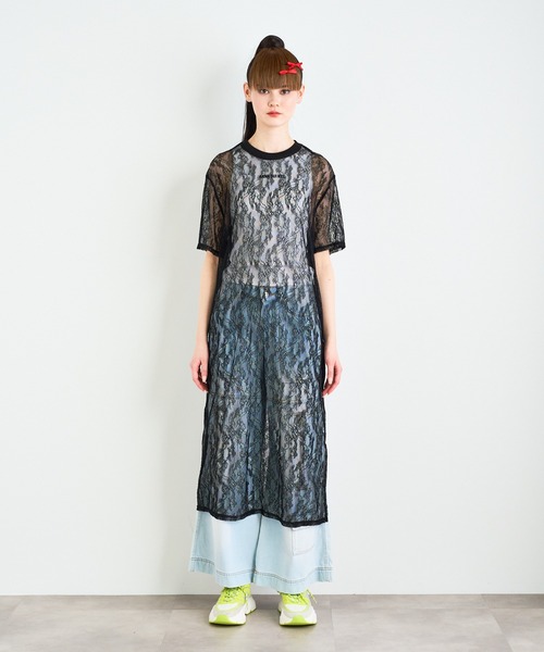 ANNA SUI NYC（アナ スイ エヌ ワイ シー）の「ANNA SUI NYC ボタニカルモチーフレースロングドレス（ワンピース・レディース・ブラック/ホワイト/パープル・FREE）」の7枚目の写真