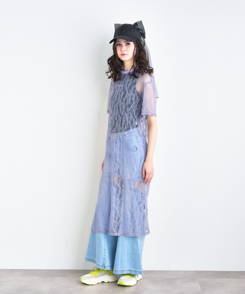 ANNA SUI NYC（アナ スイ エヌ ワイ シー）の「ANNA SUI NYC ボタニカルモチーフレースロングドレス（ワンピース・レディース・ブラック/ホワイト/パープル・FREE）」の9枚目の写真