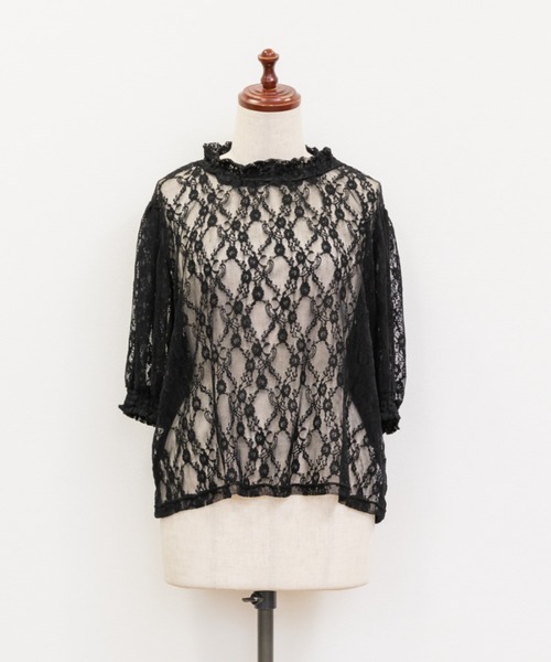 CLETTE（クレット）の「クロスフラワーレースプルオーバー（Tシャツ/カットソー・レディース・ブラック/アイボリー・4L/LL/3L）」の15枚目の写真