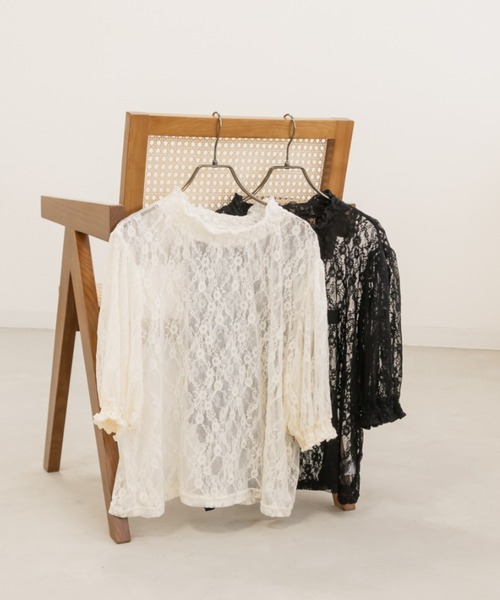CLETTE（クレット）の「クロスフラワーレースプルオーバー（Tシャツ/カットソー・レディース・ブラック/アイボリー・4L/LL/3L）」の14枚目の写真