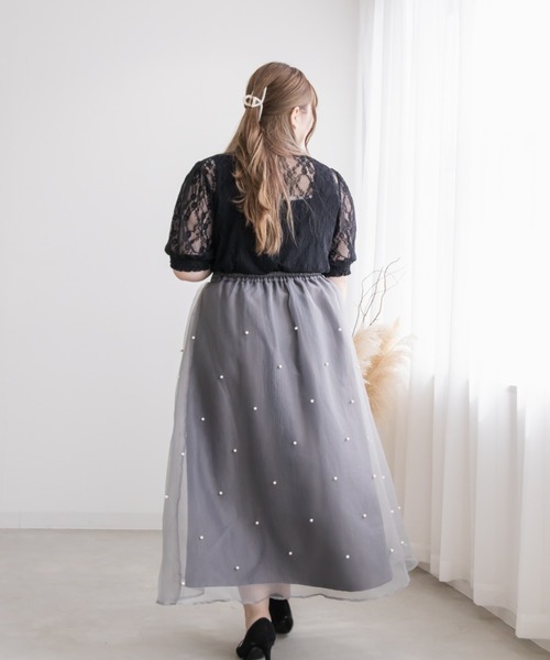 CLETTE（クレット）の「クロスフラワーレースプルオーバー（Tシャツ/カットソー・レディース・ブラック/アイボリー・4L/LL/3L）」の13枚目の写真
