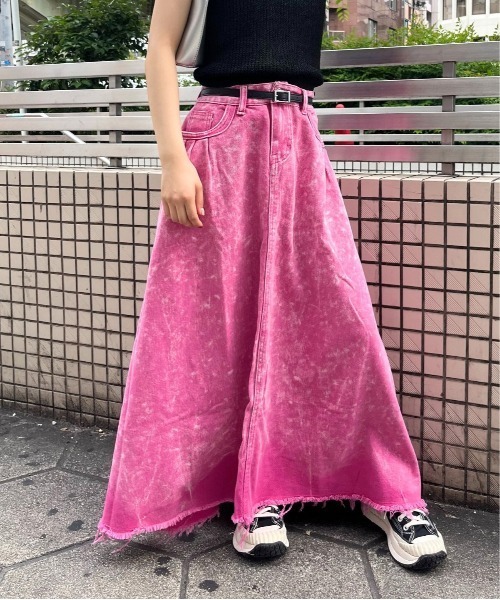 almo（アルモ）の「ピンクデニムスカート(se)（デニムスカート）」 - WEAR