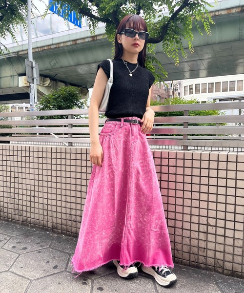 almo（アルモ）の「ピンクデニムスカート(se)（デニムスカート）」 - WEAR