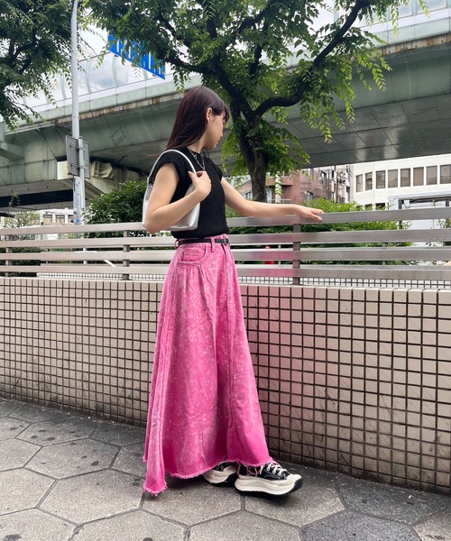 almo(アルモ)の「ピンクデニムスカート(se)(デニムスカート・レディース・ピンク・FREE)」の9枚目の写真
