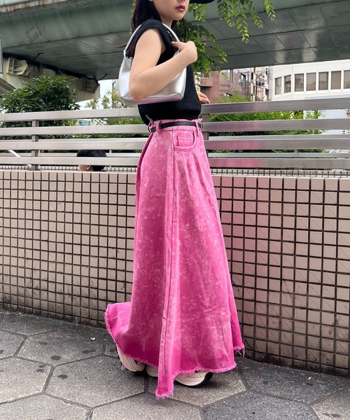 almo(アルモ)の「ピンクデニムスカート(se)(デニムスカート・レディース・ピンク・FREE)」の13枚目の写真