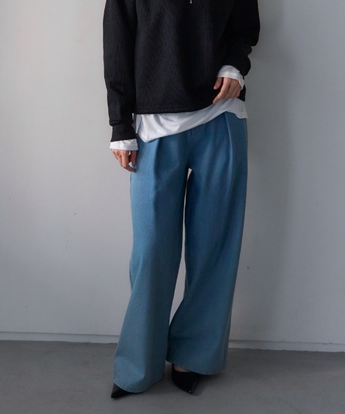 turquoise blue  S size   新品未使用品‼️ワイドパンツ ソフトタッチギャザーワイドパンツ｜WOMEN｜250HSM31-168C｜AZUL