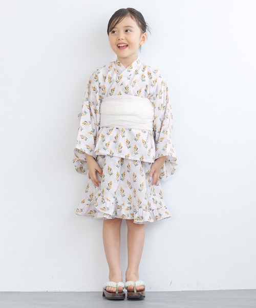floroセパレート浴衣セット 子ども キッズ （上着＋ワンピース＋