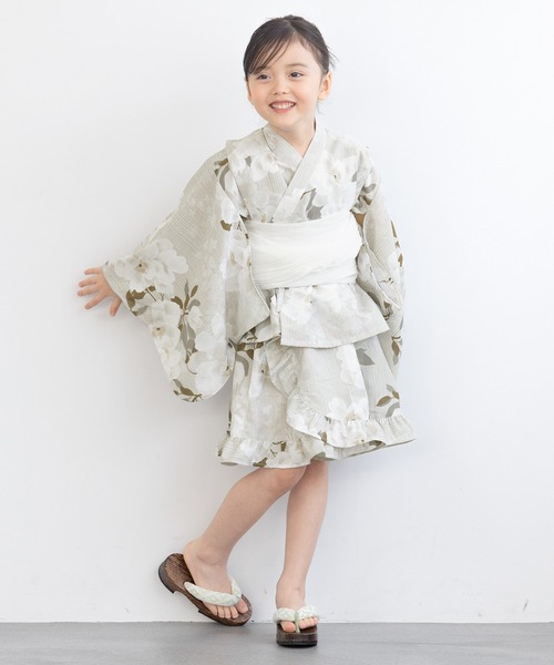 floroセパレート浴衣セット 子ども キッズ （上着＋ワンピース＋