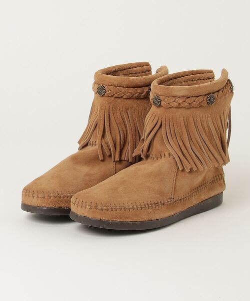 Minnetonka（ミネトンカ）の「『MINNETONKA』ハイ トップ バック ジッパー ブーツ HI TOP BACK ZIP BOOTS（ブーツ・レディース・ライトブラウン/ブラック/ダークブラウン/ブラウン/グレー・US5.5/US6/US5）」の5枚目の写真