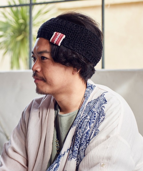 チャイハネ（チャイハネ）の「【チャイハネ】ペジ二ットヘアバンド（ヘアバンド・レディース・ブラック/カーキ/ベージュ・FREE）」の5枚目の写真