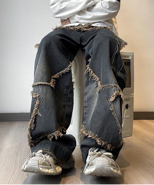 .KOM（ドットコム）の「『.KOM/ドットケーオーエム』スターフリンジデニムカーゴパンツ【Y】【CN】（デニムパンツ・メンズ・ブルー・M）」の3枚目の写真