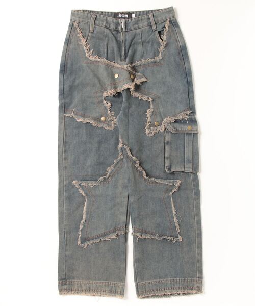 .KOM（ドットコム）の「『.KOM/ドットケーオーエム』スターフリンジデニムカーゴパンツ【Y】【CN】（デニムパンツ・メンズ・ブルー・M）」の10枚目の写真