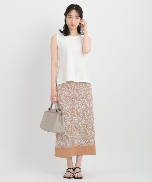 Andemiu(アンデミュウ)の「2WAYベルトツキノースリーブカットソー136108(Tシャツ/カットソー・レディース・オレンジ/ブラック/オフホワイト・FREE)」の4枚目の写真