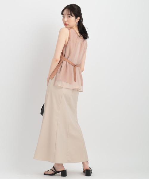 Andemiu(アンデミュウ)の「2WAYベルトツキノースリーブカットソー136108(Tシャツ/カットソー・レディース・オレンジ/ブラック/オフホワイト・FREE)」の11枚目の写真