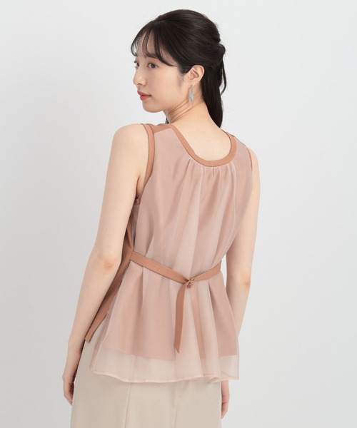 Andemiu(アンデミュウ)の「2WAYベルトツキノースリーブカットソー136108(Tシャツ/カットソー・レディース・オレンジ/ブラック/オフホワイト・FREE)」の15枚目の写真