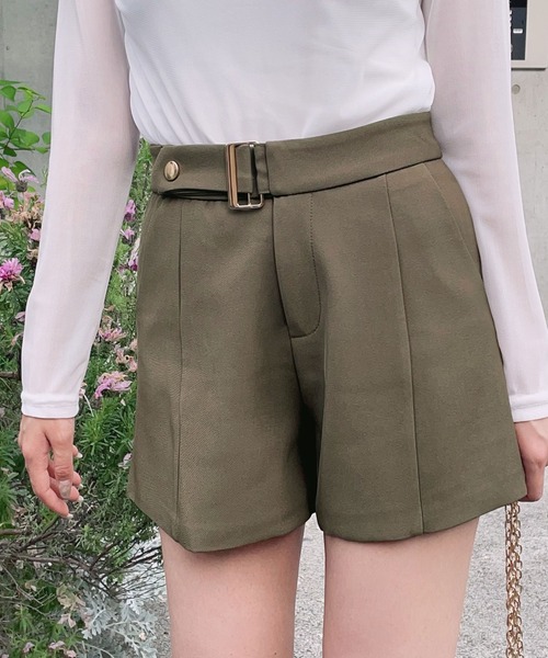 Newlyme(ニューリーミー)の「ハイウエストベルトショートパンツ(その他パンツ・レディース・ホワイト/グレー/ブラック・MEDIUM/LARGE/LL/3L)」の15枚目の写真