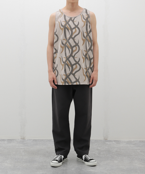 JOURNAL STANDARD relume（ジャーナルスタンダード　レリューム）の「フェイドカモ レイヤードラウンド タンクトップ（Tシャツ/カットソー・メンズ・ベージュ/ブラック系その他/カーキ・SMALL/MEDIUM/LARGE）」の6枚目の写真