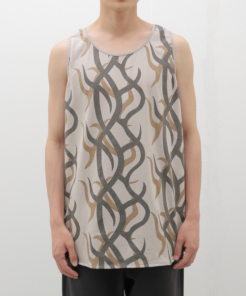 JOURNAL STANDARD relume（ジャーナルスタンダード　レリューム）の「フェイドカモ レイヤードラウンド タンクトップ（Tシャツ/カットソー・メンズ・ベージュ/ブラック系その他/カーキ・SMALL/MEDIUM/LARGE）」の9枚目の写真