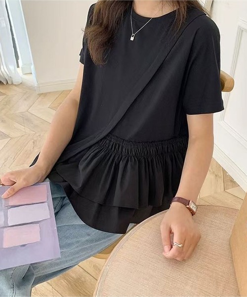 MAISON DE THERESE(メゾン ド テレーズ)の「綿Tシャツ(Tシャツ/カットソー・レディース・ブラック/ホワイト・S/M/L)」の3枚目の写真